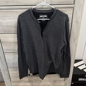 American Eagle Outfitters Men's Charcoal Long Sleeve Shirt